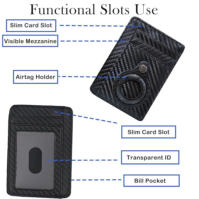 Wallet for Men, 8-10 Pocket RFID Card Case, Smart Quick Access Stand, Minimalist Trifold Leather Wallet, Money Clip