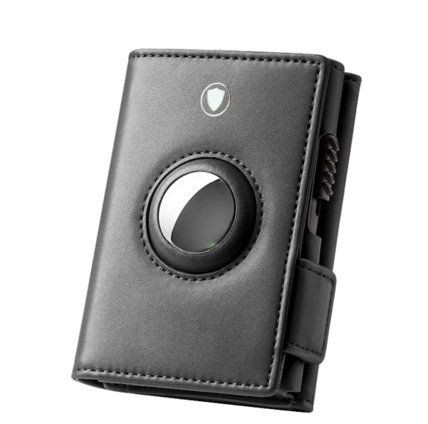 Leather Wallet with airtag Holder for Men Women | RFID Protection | Air tag Slot + Cash + Card Storage | Magnetic Closure