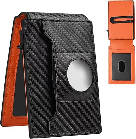 Wallet for Men, 8-10 Pocket RFID Card Case, Smart Quick Access Stand, Minimalist Trifold Leather Wallet, Money Clip