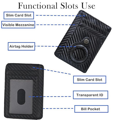 Wallet for Men, 8-10 Pocket RFID Card Case, Smart Quick Access Stand, Minimalist Trifold Leather Wallet, Money Clip