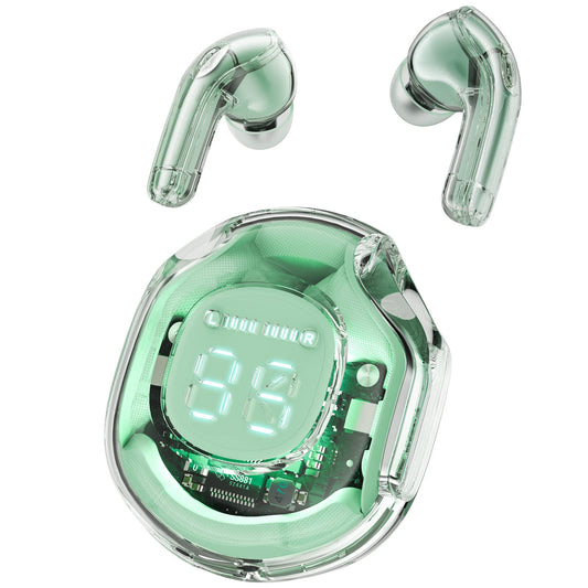 Wireless Earphones Bluetooth 5.3 Headphones LED Power Display Mini Crystal in-Ear Earbuds